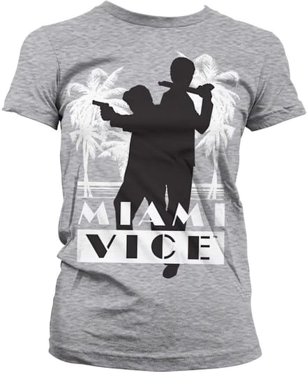 Miami Vice Silhuettes Girly T-shirt dames, heather-grijs