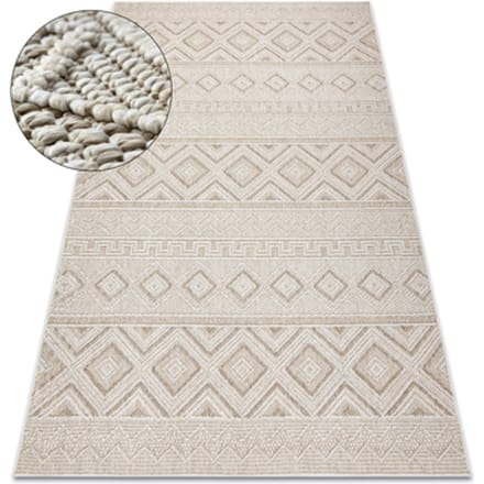 Kleden Rugsx Tapijt JERSEY 19234 beige - Ruiten, structureel, 200x290 cm