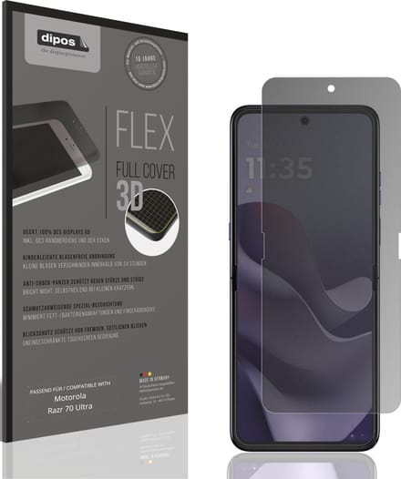 dipos FLEX – Matte Privacy Screenprotector geschikt voor Motorola Razr 70 Ultra Innenseite | Volledige Schermbescherming | Case-Friendly