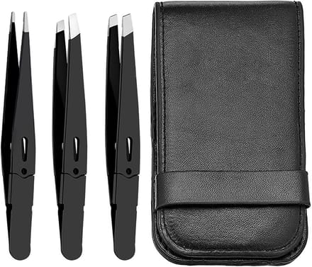 Pincet Set - Beauty Tools - Gezichtsverzorging - Drie Verschillende Vormen - 3 stuks - Zwart