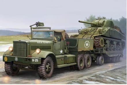 Trumpeter Modelbouwpakket Militaire voertuigen - 63502 US M19 Tank Transporter With Soft Top Cab Plastic - 1:35 - Modelbouw