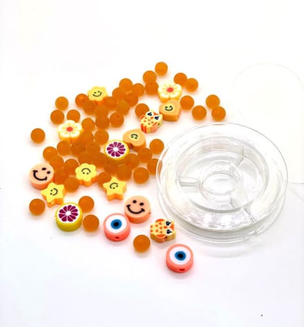 Katsuki Smileys Kralen met Draad 64 stuks Oranje