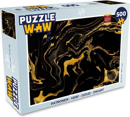 Puzzel Patronen - Verf - Goud - Zwart - Legpuzzel - Puzzel 500 stukjes
