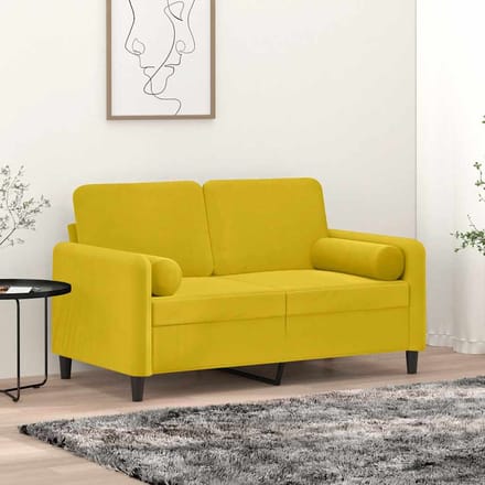 vidaXL - Sierkussens - 2 - st - 15x50 - cm - fluweel - geel