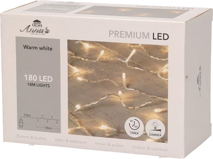 Anna's Collection Kerstverlichting - warm wit - 180 leds - 18M - dimmer-timer