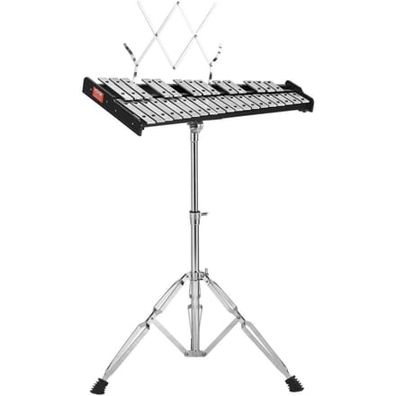 Glockenspiel Xylophone 32 Notes Kit de Cloches avec Maillets, Baguettes de Tambour et Support