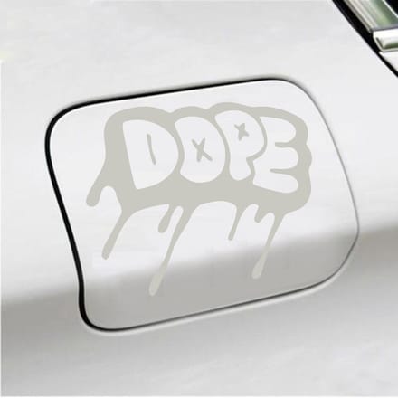 Bumpersticker - Dope - 12,3 X 14,8 - Zilver