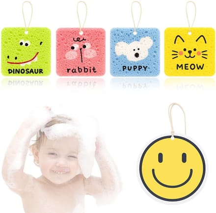 Dailygoods - 5 Stuks Bad Spons voor Baby's - Schattige Hydrofile Douchespons