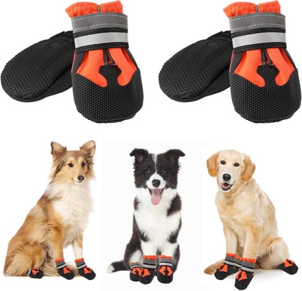 Waterdichte Hondenschoenen - Antislip Pootbescherming met Reflectie - Wasbaar - 4 Stuks
