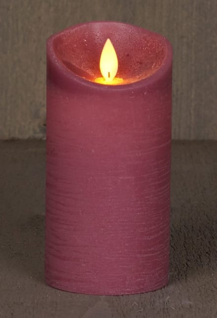 Anna's Collection Led kaars/stompkaars - 2x - oudroze - H15 x D7,5 cm - wax - bewegende vlam