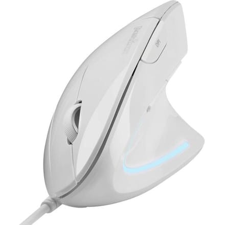 Perixx PERIMICE-513 W Ergonomische muis Kabelgebonden Optisch Wit 6 Toetsen 1600 dpi Ergonomisch