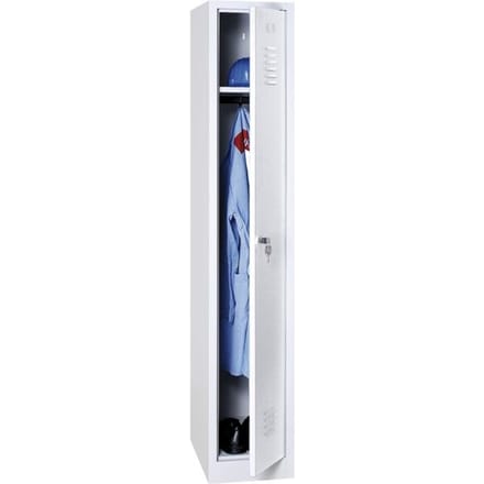 Kledinglocker, B 300 x H 1800 mm lichtgrijs (RAL 7035) cilinderslot