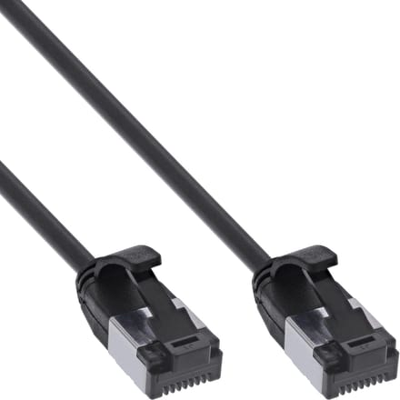 InLine® Patchkabel slim, U/FTP, Cat.8.1, TPE halogeenvrij, zwart, 2m
