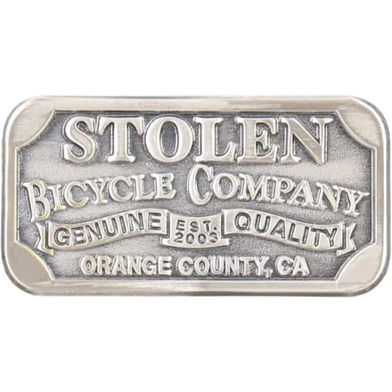 Vlakke metalen stickers Stolen Brand