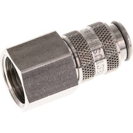 RVS 306L DN 5 Luchtkoppeling Snelkoppeling G 3/8 inch Binnendraad Double Shut-Off - CLS5-F-SSL-SV-P-038