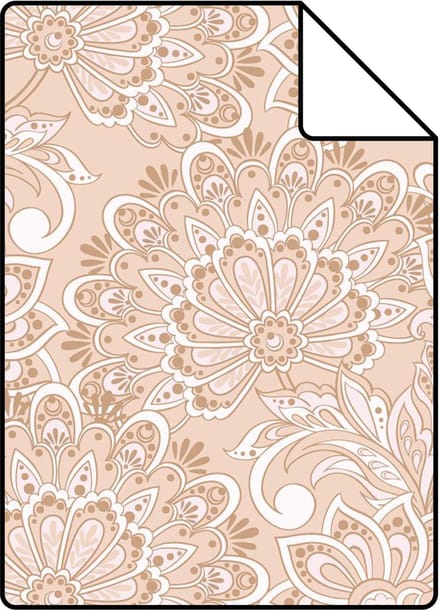 Proefstaal ESTAhome behang vintage bloemen beige - 26.5 x 21 cm - 131085-S