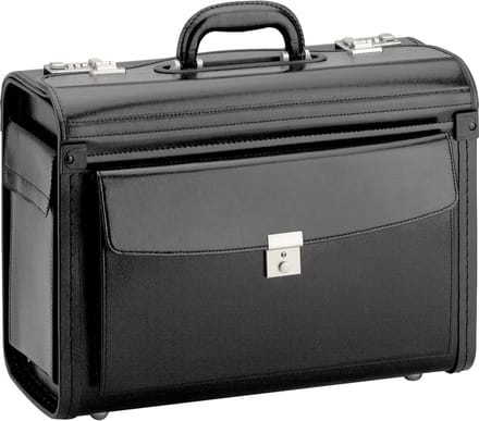 D&N Business - Pilotenkoffer 46 cm Leder (schwarz)
