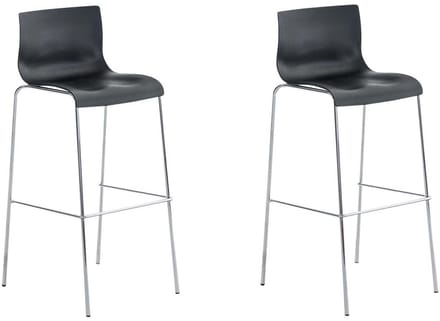 CLP Hover Set van 2 barkrukken - Kunststof zwart chroom