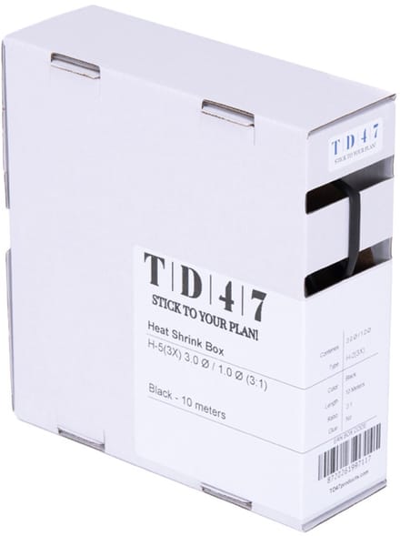 TD47 Krimpkous Box H-2(3X) 3.0Ø / 1.0Ø 10m - Zwart