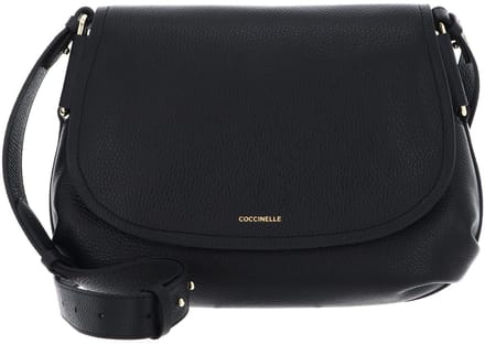 COCCINELLE Leren schoudertas Rebekka Handbag Grained Leather Noir zwart