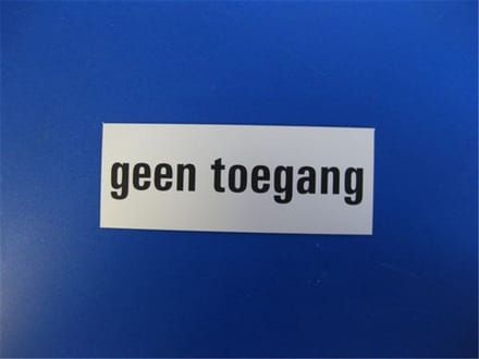 Tekstplaat 130X50Mm Alu Geen Toegang