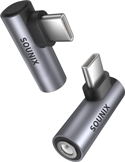 Sounix USB C naar 3.5mm Jack Adapter - 1 stuk - Audiojack naar USB-C - Audiojack 3.5 - Audio Jack USB-C - Aluminium - Grijs