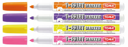 Toma Textielstiften Set - 4 Kleuren voor T-shirts