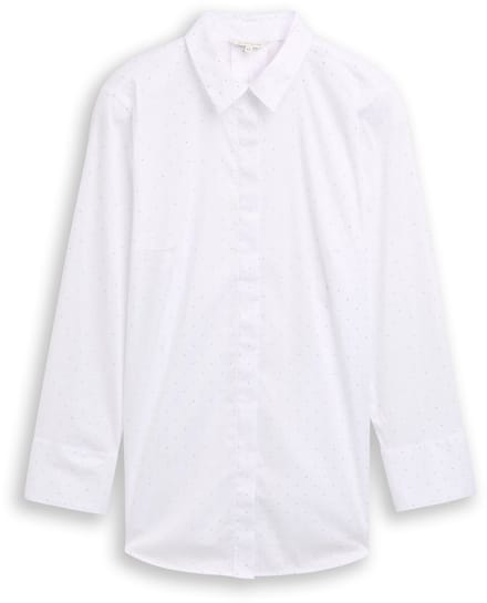 Tom Tailor - Plus Size - Losvallende blouse met strass-steentjes - Maat 44 - stones on solid