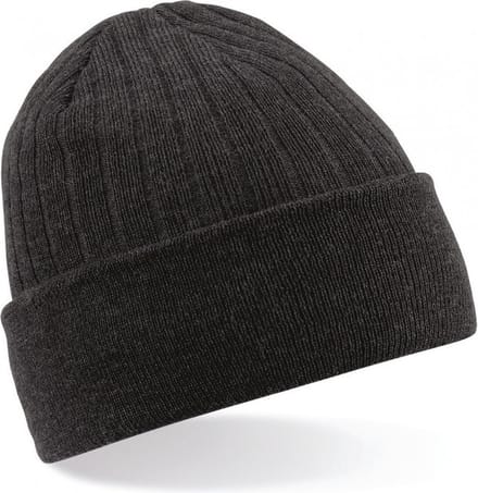 Beechfield Beanie Thinsulate Wintermuts - 100% acryl wol - Antraciet - dames en heren - basic mutsen - Dubbel dikke stof