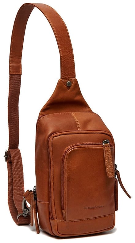 Chesterfield Kleine Crossbodytas / Schoudertas Dames - Leer - Waxed Pull Up - Cognac