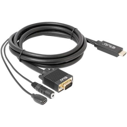 club3D CAC-1712 HDMI-kabel HDMI / Jackplug / USB-micro-B / VGA Adapterkabel HDMI-A-stekker, Jackplug-bus 3,5 mm, USB-micro-B bus, VGA-stekker 15-polig