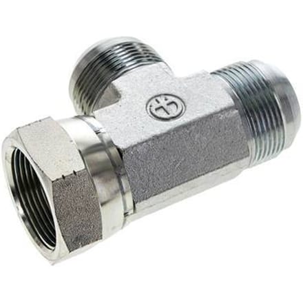 JIC T-koppeling UN 1-5/8''-12 Binnendraad x Buitendraad Staal 210 bar (2950.5psi)