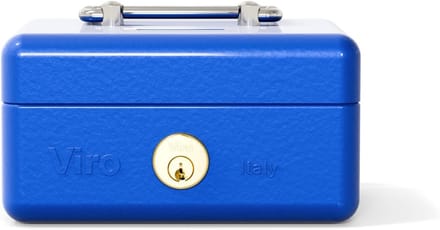Blauwe Geldcassette met Sleutel en Muntvak voor Spaargeld