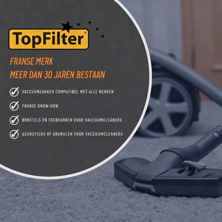 Lang en flexibel stofzuigerslang mondstuk TopFilter