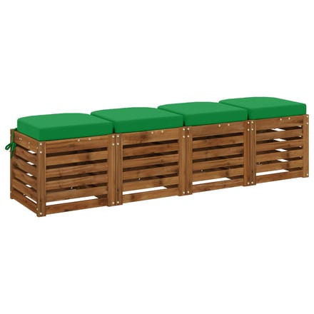 vidaXL - 4-delige - zitkussens - SOEST - 4 - pcs - 100% - Polyester - Groen