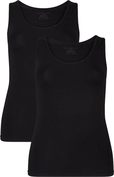 Comfortabel & Zijdezacht Bamboo Basics Singlets Anna (2-pack) - Zwart - XL