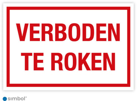Simbol® - Bord Verboden Te Roken - Formaat 30 x 45 cm.