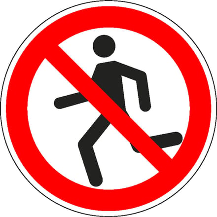 Verboden te rennen bord - kunststof - P048 300 mm