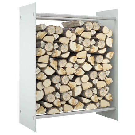 vidaXL - Haardhoutrek - 80x35x100 - cm - gehard - glas - wit