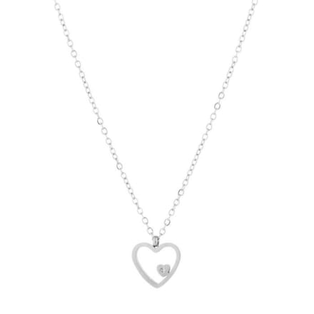 Bijoutheek Ketting hart steen Zilver