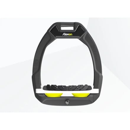 Veiligheidsbeugels voor paardrijden Schuin Ultra Grip Antraciet/Wit/Geel Flex-On Safe-On