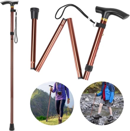 MKSS® Wandelstok Opvouwbaar - Wandelstokken Dames en Heren - Bruin