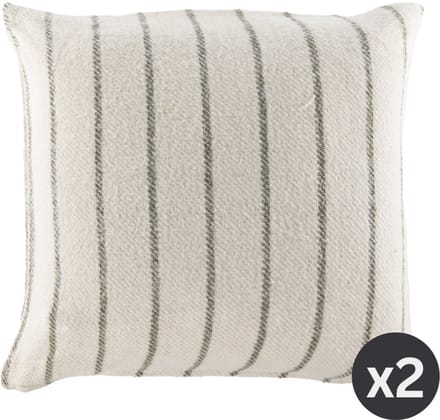 Tiseco - Kussen ALMA (gevuld) - SET/2 - gestreept - 45x45 cm, groen