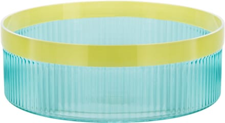 Remember - Glazen Schaal 'Groove' - Blauw - Glas - Geribbeld