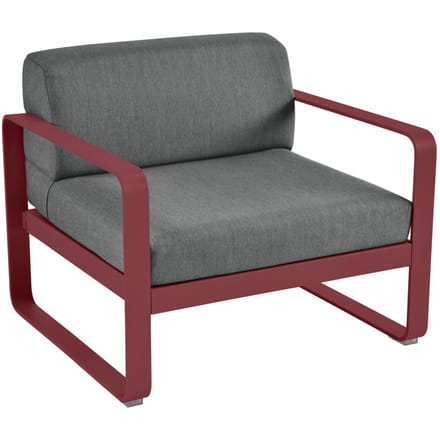 Fermob BELLEVIE fauteuil - 43 chili mat - A3 grafietgrijs