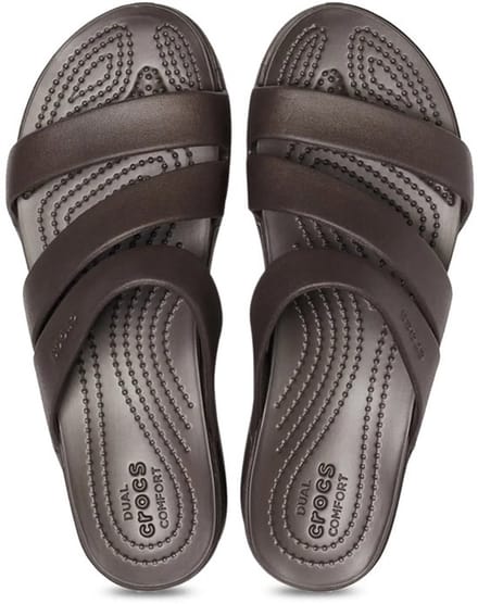 Crocs Monterey Strappy Wedge Espresso Bruin Maat 43/44 US W12