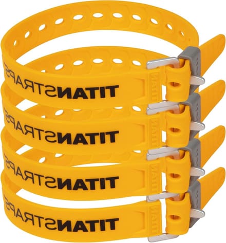 Spanriemen Set - Utility Straps - Items Vastzetten - Dubbele Sterkte Gesp - 4 stuks 45 cm - Geel