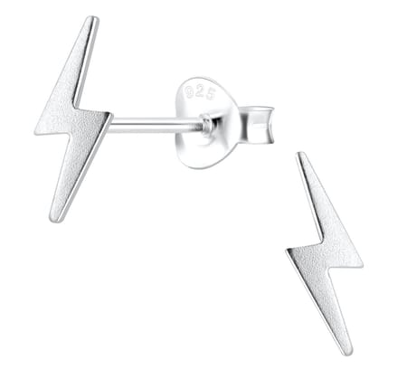 Joy|S - Zilveren bliksem oorbellen - 3 x 11 mm - t83