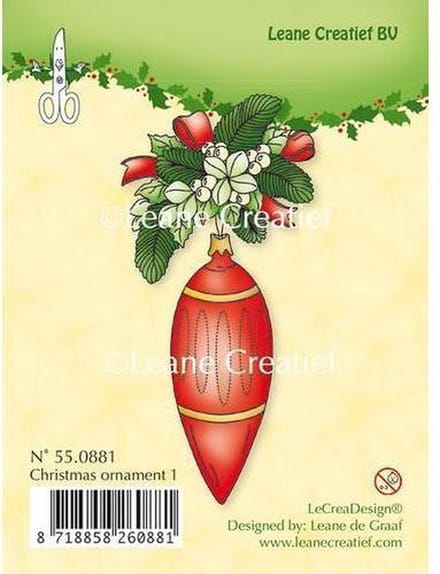 Leane Creatief - stempel Christmas ornament 1 55.0881- kerstbal 4 x 9,5 cm - kerstmis