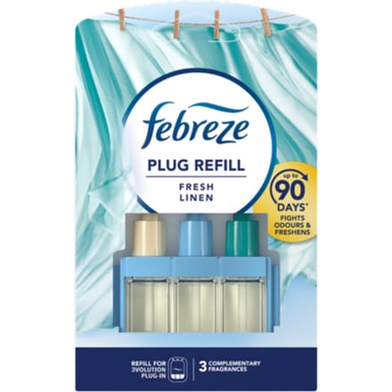 Febreze Fresh Linen Plug In Air Freshener Refill - 3 x 20 ml